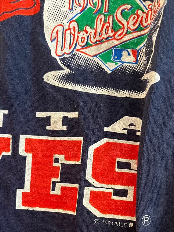 Vintage 1991 Atlanta Braves Tshirt Adult Medium C… - image 6