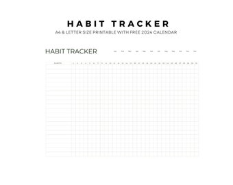 Blank Habit Tracker, Productivity Planner, Goal Setting, 30 Day Challenge, Healthy Habits, Goal Planner, Printable Journal, Digital Download