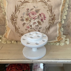 Rotary Supply Holder, Makeup Brush Holder, Pencil Holder, Desk Supply Holder that spins, Craft Holder, Paint Brush Holder, Linen White