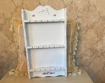 Jewelry Organizer, Jewelry Display, Necklace Display, Linen White, Distressed, Wall Decor, Shabby Chic, Cottage Chic, Vintage Spoon Rack