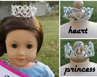 Doll Size Tiara or Crown and Wand fits 18 inch American Girl