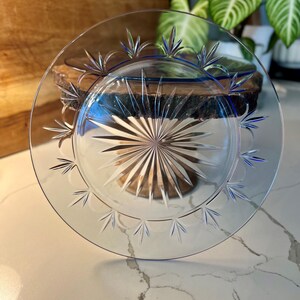 VINTAGE Avon American Clear Classics Light Blue Starburst Plates Set of 3(Three)