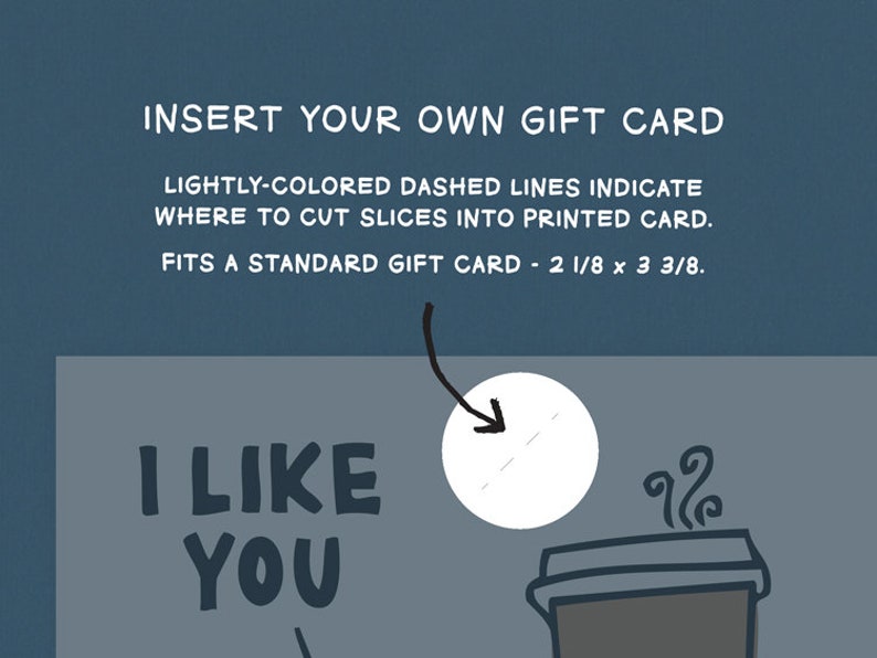 Druckbarer Geschenkkartenhalter I Like You A Latte Geschenkkarte einfügen A2 Karte Jeder Anlass Sofort Download Bild 4