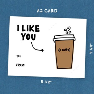 Druckbarer Geschenkkartenhalter I Like You A Latte Geschenkkarte einfügen A2 Karte Jeder Anlass Sofort Download Bild 3