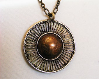 Handmade Nepalese Coin Copper and Brass Necklace