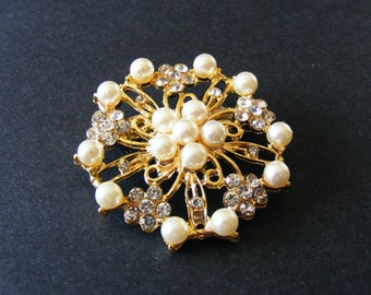 Pearl and Rhinestone Barrette, Wedding, Bridesmaids, Bride, Prom