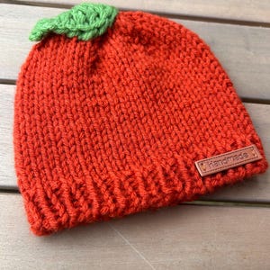Hand Knit Pumpkin Hat: Halloween hat for babies, toddlers and children