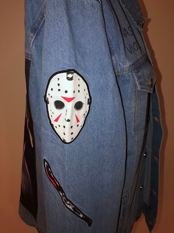 Jason Voorhees Friday The 13th Freddy Vs Jason Jean Jacket - jason from friday the 13th halloween t shirt roblox