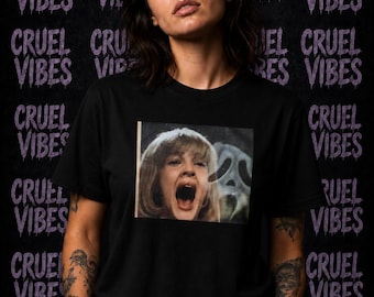 Camiseta de la película de terror Scream, camiseta de Ghostface Slasher, camiseta gráfica de terror de los 90