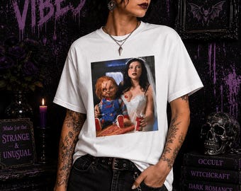 Tiffany & Chucky Horror Movie Tee, Killer Doll Graphic Shirt, 90s Horror Gift