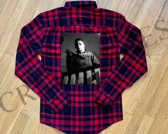 Camisa de franela de Michael Myers para Halloween, ropa de películas de terror.