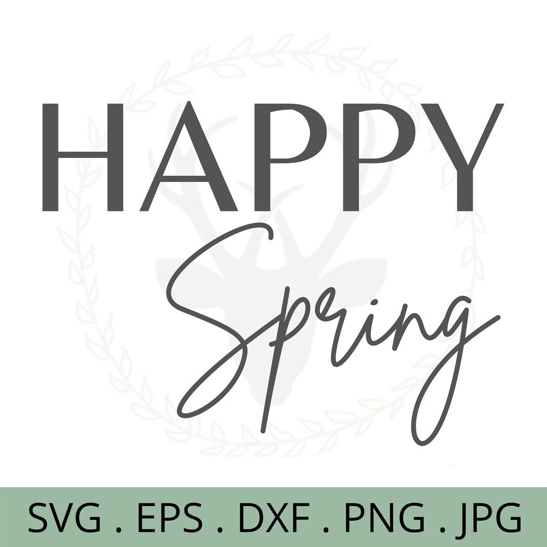 Spring Svg Logo Hello Spring Svg Spring Svg, Floral Frame Svg, Botanical Svg, Farmhouse ...