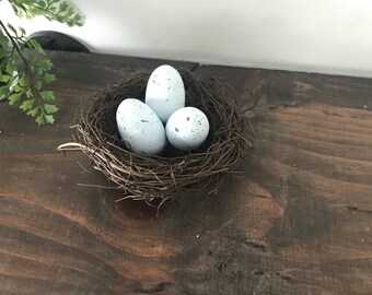 SHIPS TODAY! Decorative Birds Nest with Artificial Eggs, Spring Decor, Bird Nest, Spring, Home Decor, Birds Decor, Rustic Decor, Fixer Upper