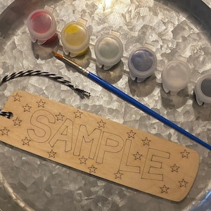 Paint-it-Yourself Personalized Wooden Bookmark kit, Personalized Bookmark, DIY Bookmark kit