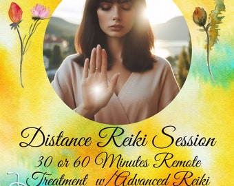 Reiki Healing Distance Session Advanced Professional Reiki Master Teacher of 24 Years Includes Energy Clearing & Chakra Balancing