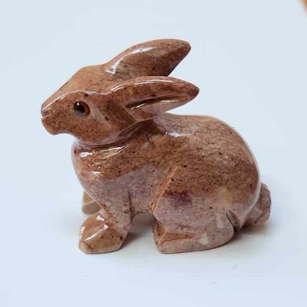 Bunny Rabbit Soapstone Petite Totem Animal Hand Carved Vintage Stock 1.3" Gift Birthday Reiki Blessed - Teen Mother's Day Easter Ostara Hare