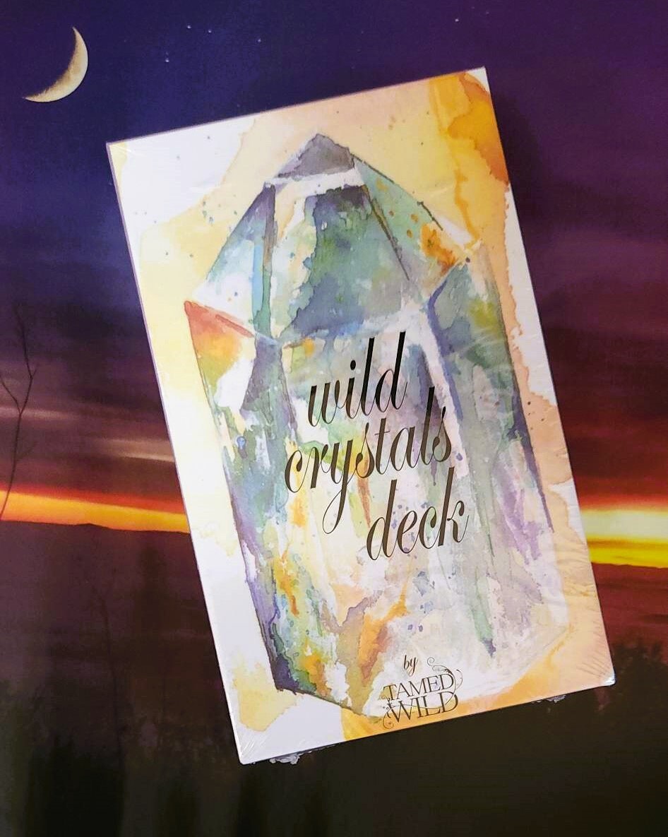 WILD CRYSTALS Gem Crystal Cards Tarot Oracle Divination33 Card Deck Healing Gemstones by Tamed Wild Creations Very Gently Used Learn Stones