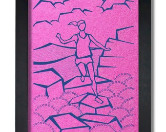 Peak Runner A3 Screen-Print (Pink or Green)