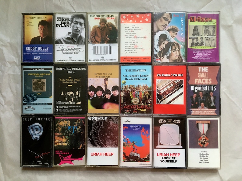 Individual Classic Rock Cassette Tape Beatles Rolling Stones Etsy
