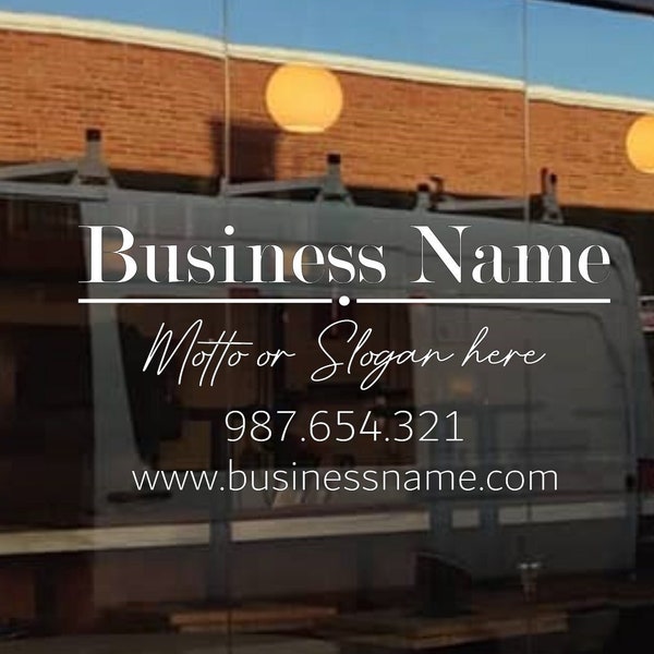 Customizable Window Decal - Your Company Name Personalized Storefront Vinyl Sticker Window Door Lettering Business Hours Decal