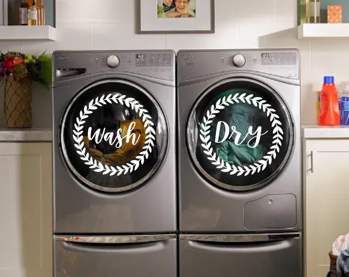 Wash and Dry Decal for Washer and Dryer Set of 2 Decals Etsy