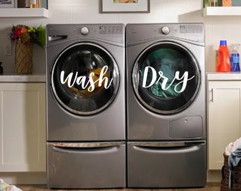 Wash and dry decal for washer and dryer, Set of 2 decals, laundry decal, laundry room decor, Wash and Dry vinyl decals,