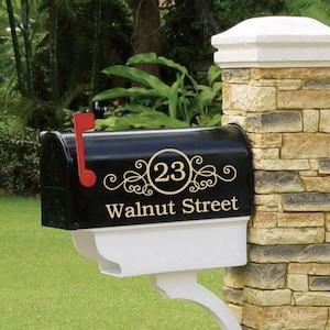 Mailbox Decal Custom Mailbox Decal Address Decal House number decal Mailbox Numbers Mailbox Monogram Mailbox Stickers Mailbox image 1