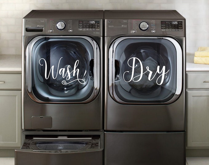 Wash and Dry Decal for Washer and Dryer Set of 2 Decals Etsy
