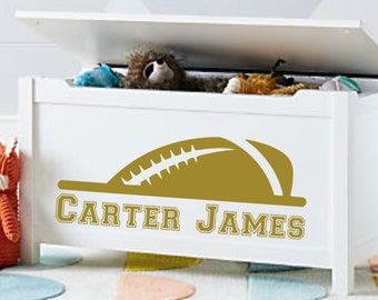 white toy box with name