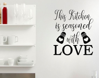 This Kitchen is Seasoned with Love decal | Noodle board decal | Kitchen Wall decal | Kitchen Decor | Kitchen Decals