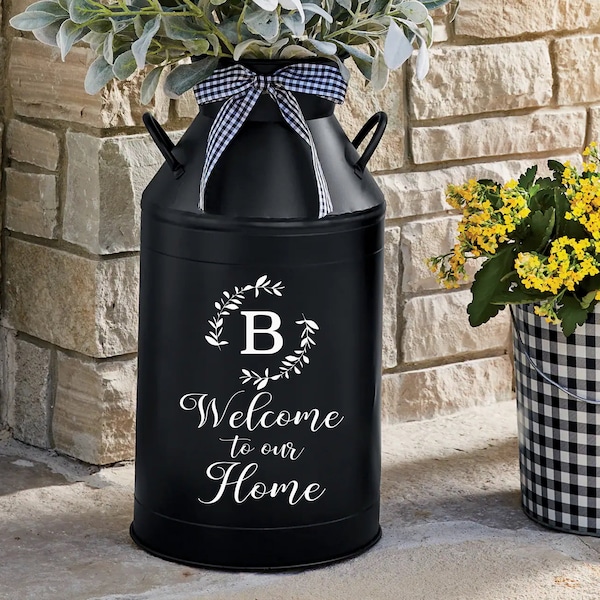 Welcome to our Home decal | Monogram decal | Monogram for milk can | Personalized monogram | Front porch decor