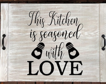 Calcomanía de cocina "Sazonado con amor" / Decoración de tabla de fideos