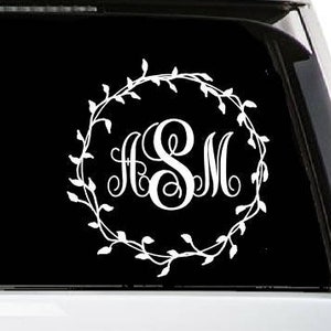 Monogram Decal - Monogram Sticker - Monogram Decals - Monogram Laptop Decal - Monogram Car Decal - Yeti Decal - Personalized Decal