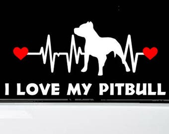 Pitbull Car Decal | Pitbull Decal |  Pitbull Vinyl Decal | Pitbull Laptop Decal |  Pitbull Sticker |  Pitbull Car Sticker | Pitbull love