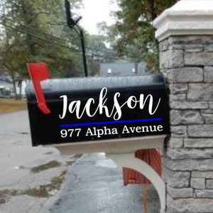 Mailbox Decal | Thin blue line decal | Address Decal | House number decal | Mailbox Numbers | Mailbox Monogram | Mailbox Stickers | Mailbox