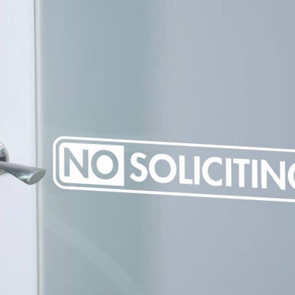 No Soliciting sign | No soliciting vinyl decal | door decal | Front door decal | No solicit | No soliciting sticker