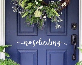 No Soliciting sign | No soliciting vinyl decal | door decal | Front door decal | No solicit | No soliciting sticker
