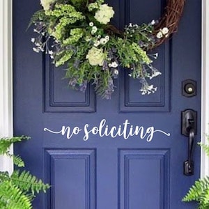 No Soliciting sign | No soliciting vinyl decal | door decal | Front door decal | No solicit | No soliciting sticker