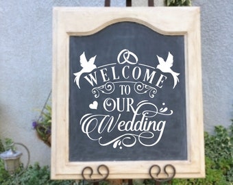Welcome Wedding Decal |Wedding Favors  |  Rustic Wedding Decal | Wedding Decor | Wedding Sign  Welcome wedding sign  Chalkboard Sign
