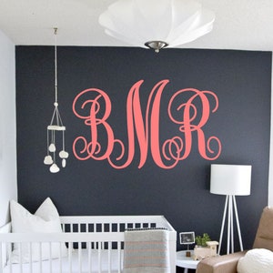 initial wall decal | nursery decor | wall decor | monogram wall decal | nursery wall decal | monogram letter | nursery wall decor