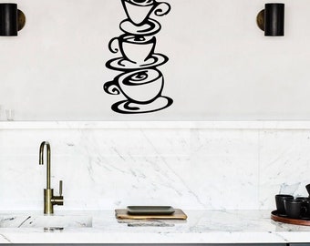 Coffee cup decal | Kitchen decal | Coffee Decor | Coffee cup wall art