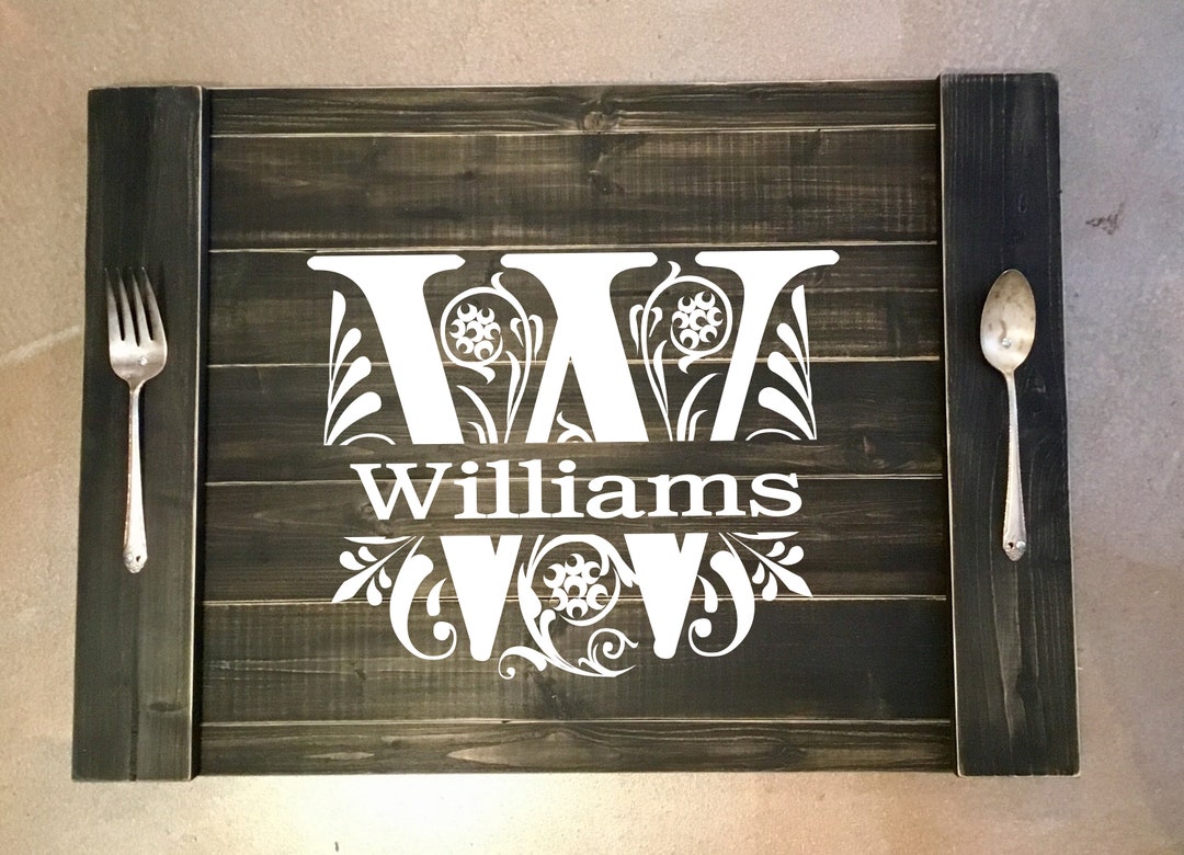 Noodle Board Decal Wreath Monogram Decal Last Name Decal Last Name