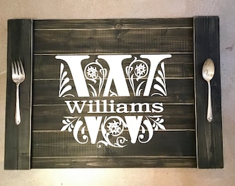 Noodle Board Decal | Wreath Monogram Decal | Last Name Decal | Last Name Initial | Wedding Decals for Signs | Noodle Board sticker