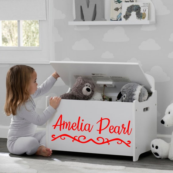 Toy Box Name Decal Nursery Decor Kids Room Decor Toy Box Etsy