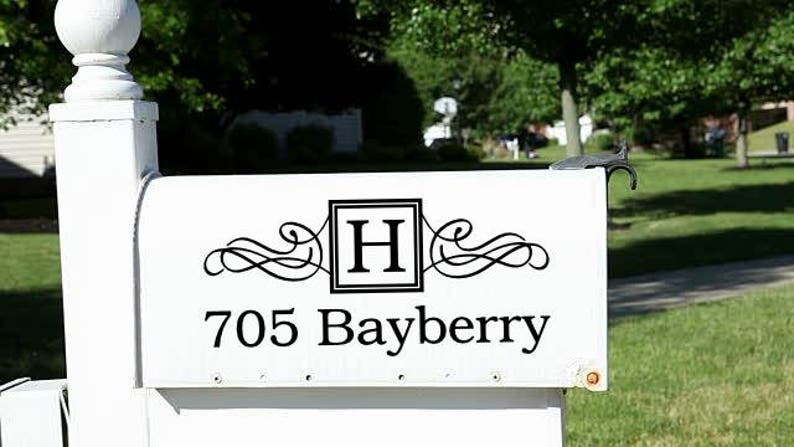 Custom Mailbox Decal Address Decal Mailbox Numbers Mailbox Stickers Mailbox Monogram House number decal