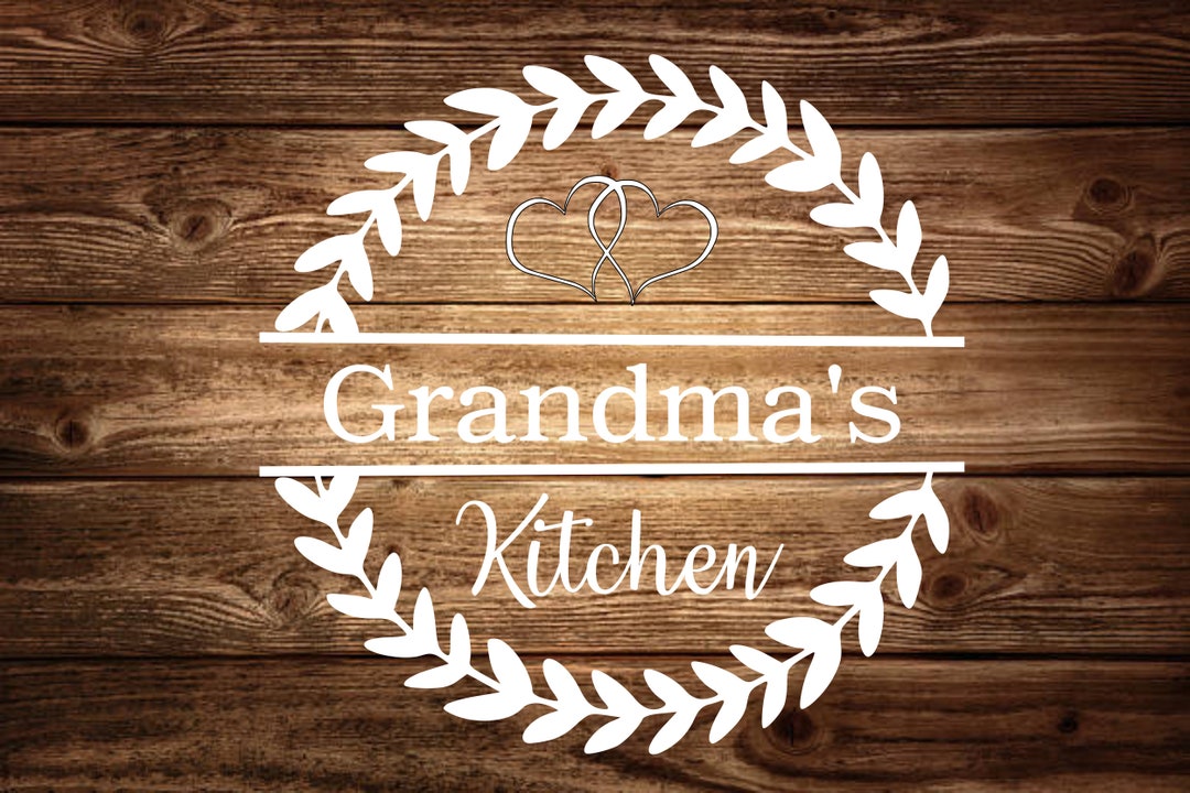 Noodle Board Decal Wreath Monogram Decal Grandma's Kitchen Decal Decal
