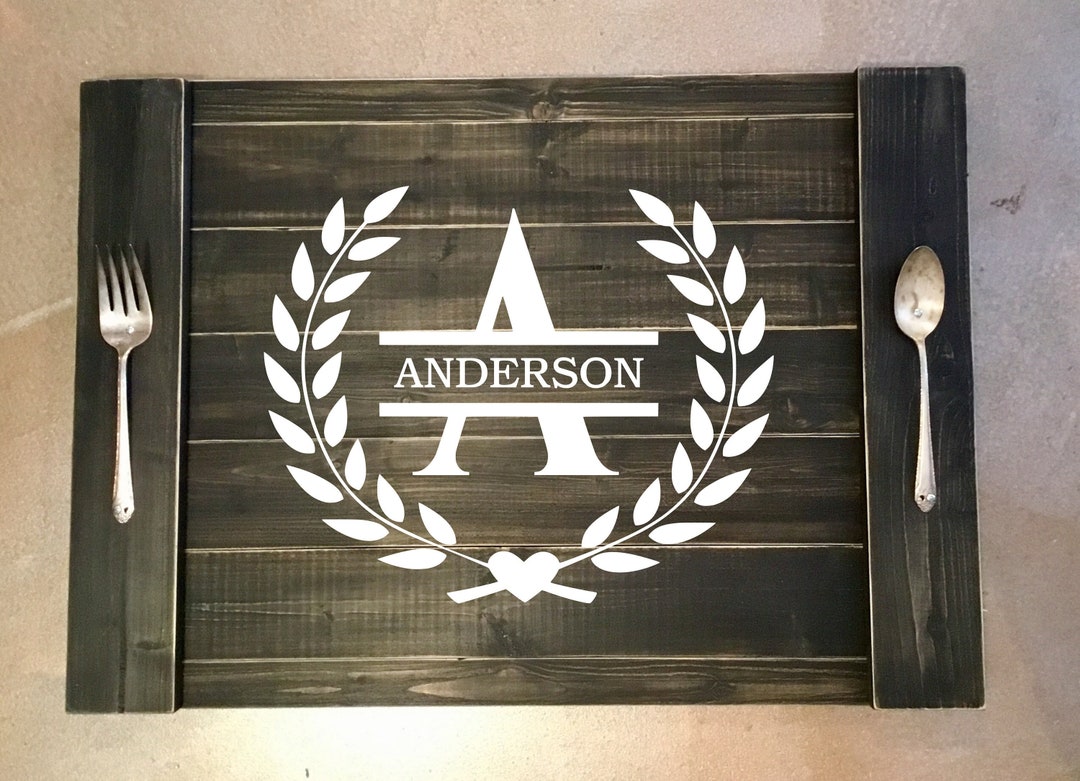 Noodle Board Decal Wreath Monogram Decal Last Name Decal Etsy