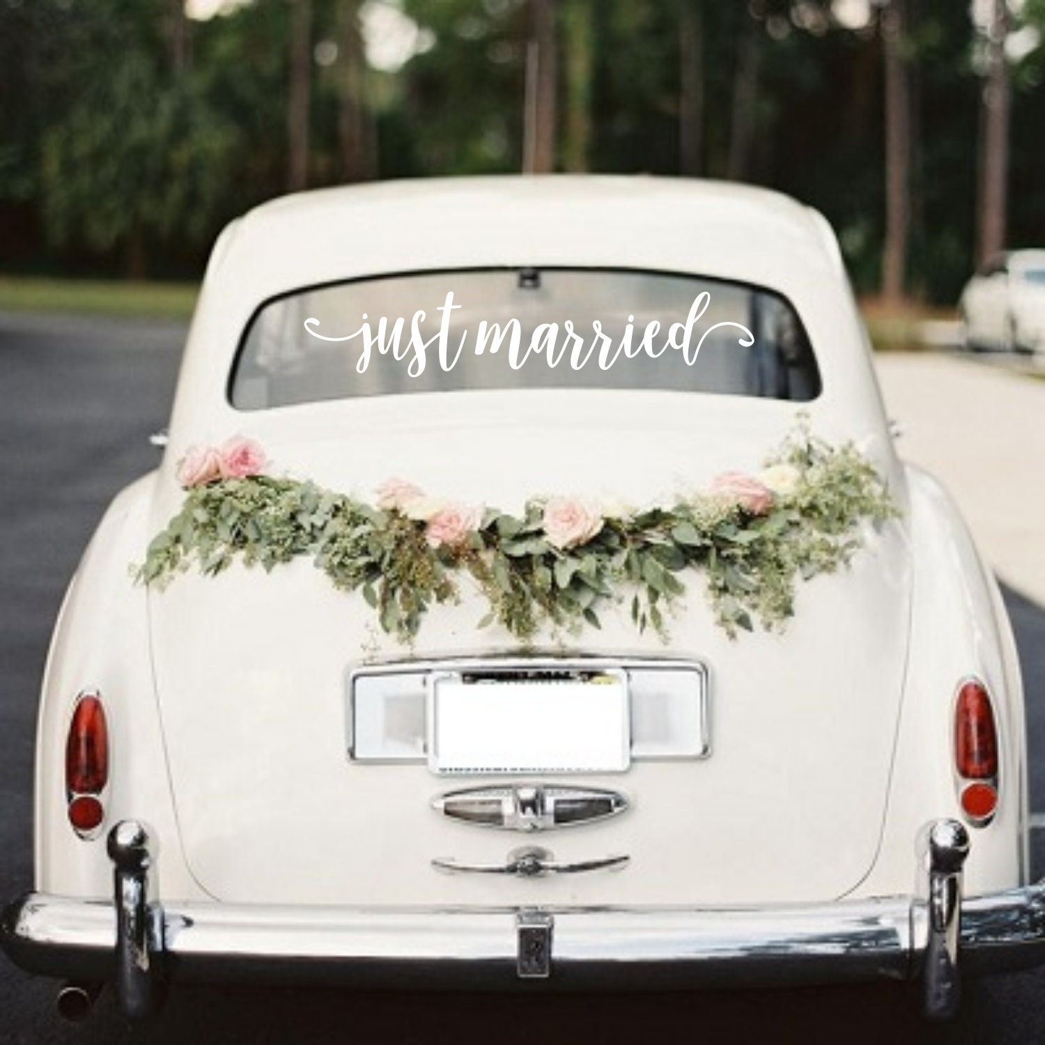 Just married decal | rustic wedding | bridal shower gift | engagement…