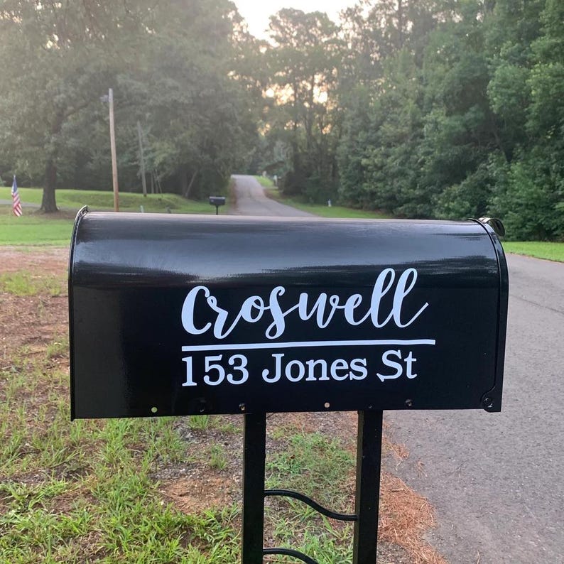 Calcomanía para buzón / Calcomanía personalizada para buzón / Calcomanía de dirección / Calcomanía con número de casa / Números de buzón / Monograma de buzón / Pegatinas para buzón / Buzón imagen 3