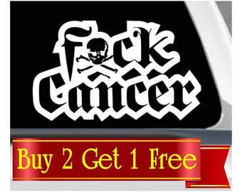 Cancer ribbon | cancer sucks | cancer decal | cancer awareness | fight cancer | Laptop decal | window decal | car decal | fuck cancer